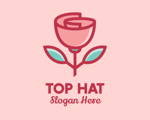 Origami Paper Rose Flower  logo design