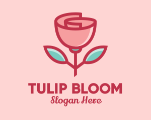 Origami Paper Rose Flower  logo design