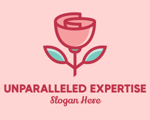 Origami Paper Rose Flower  logo design