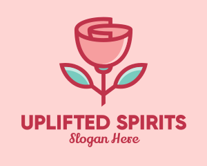 Origami Paper Rose Flower  logo design