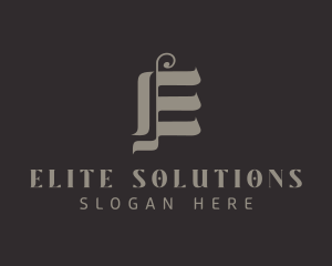 Gothic Calligraphy Letter E logo design