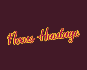 Retro Cursive Apparel logo design