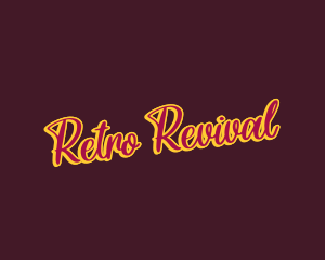 Retro Cursive Apparel logo design