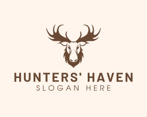 Buck Caribou Antler logo design