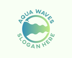 Gradient Aqua Waves logo design