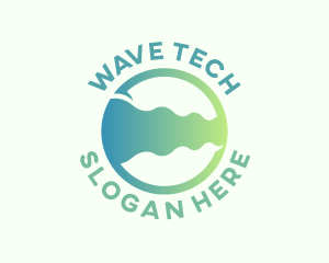 Gradient Aqua Waves logo design