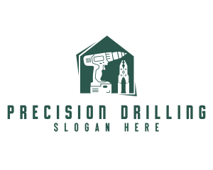 House Drill Plier Construction logo design