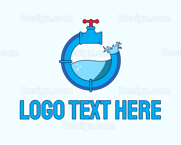 Water Faucet Plumbing Logo