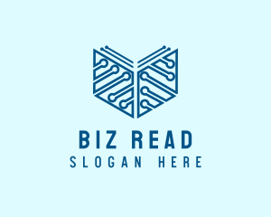 Blue Digital Book  logo design