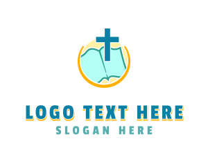 Religion Bible Crucifix logo