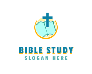 Religion Bible Crucifix logo design