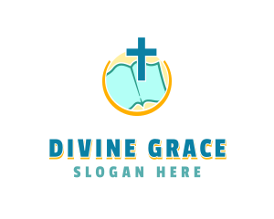 Religion Bible Crucifix logo design