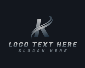 Wave Startup Letter K logo