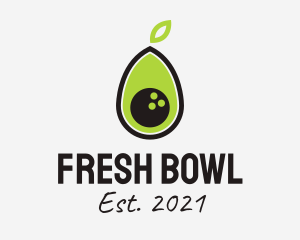 Bowling Avocado Fruit  logo design