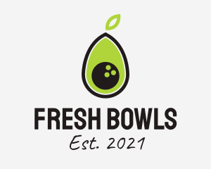 Bowling Avocado Fruit  logo design