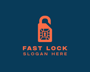 Sim Card Lock logo design