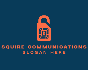 Sim Card Lock logo design