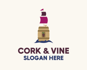 Barrel Wine Ship logo design