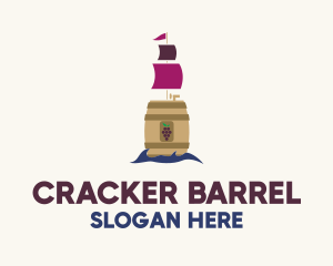 Barrel Wine Ship logo design