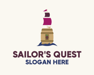 Barrel Wine Ship logo design