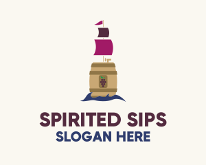 Barrel Wine Ship logo design