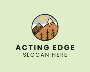 Forest Mountain Peak logo design