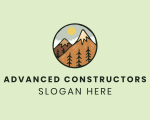 Forest Mountain Peak logo design