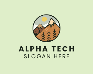 Forest Mountain Peak logo design