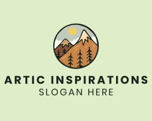 Forest Mountain Peak logo design