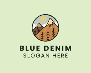 Forest Mountain Peak logo design