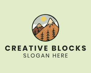 Forest Mountain Peak logo design