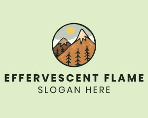 Forest Mountain Peak logo design