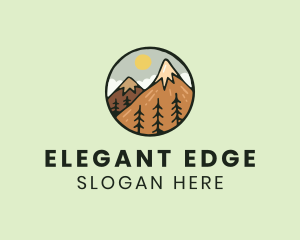 Forest Mountain Peak logo design