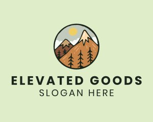 Forest Mountain Peak logo design