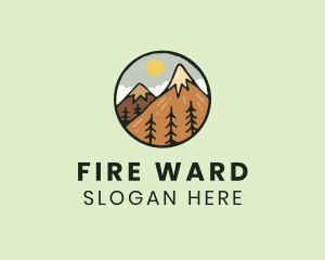 Forest Mountain Peak logo design