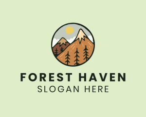 Forest Mountain Peak logo design