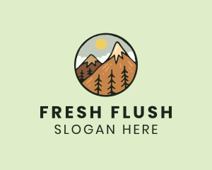 Forest Mountain Peak logo design