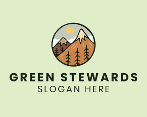 Forest Mountain Peak logo design