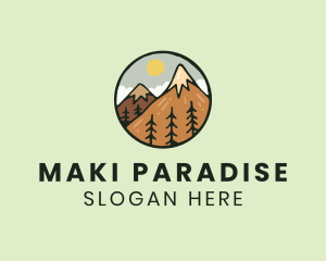 Forest Mountain Peak logo design