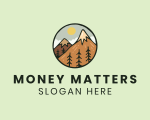 Forest Mountain Peak logo design