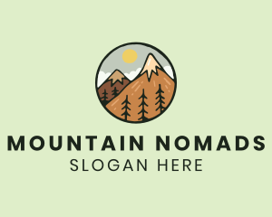 Forest Mountain Peak logo design