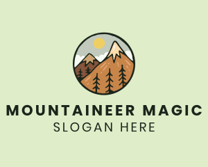 Forest Mountain Peak logo design