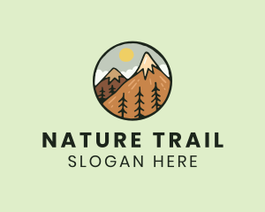 Forest Mountain Peak logo design