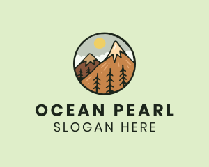 Forest Mountain Peak logo design