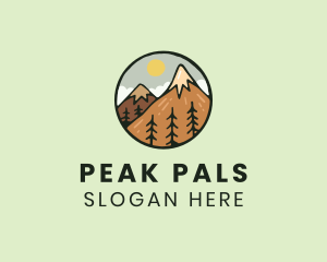 Forest Mountain Peak logo design