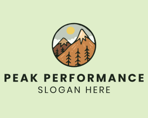 Forest Mountain Peak logo design