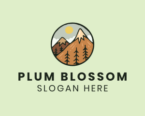 Forest Mountain Peak logo design