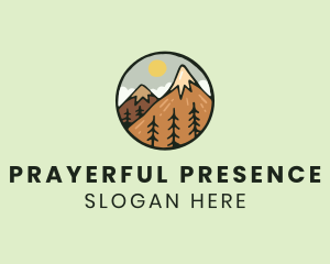 Forest Mountain Peak logo design