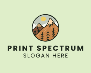 Forest Mountain Peak logo design