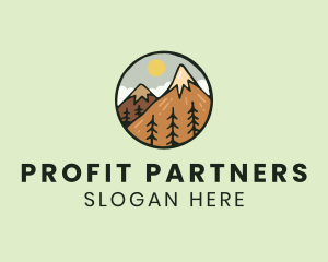 Forest Mountain Peak logo design